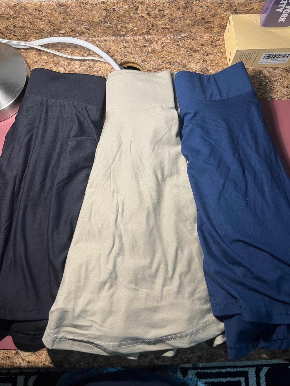 3 Women’s High-Waist A-Line Skirt - Black, Cream, Navy NWOT
